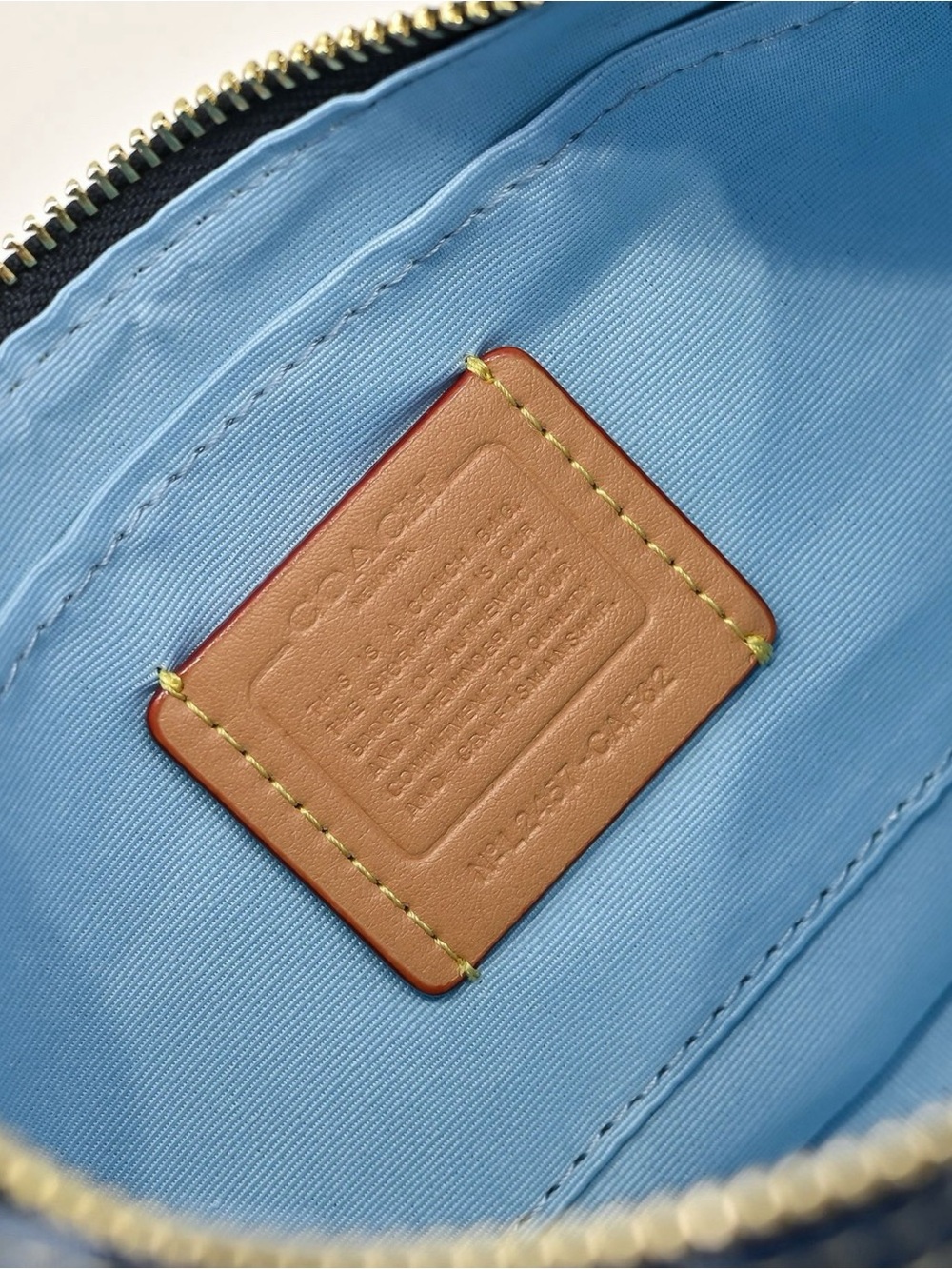 Coach Denim Signature Hobo with Tan Leather Trim - Picture 8 of 8